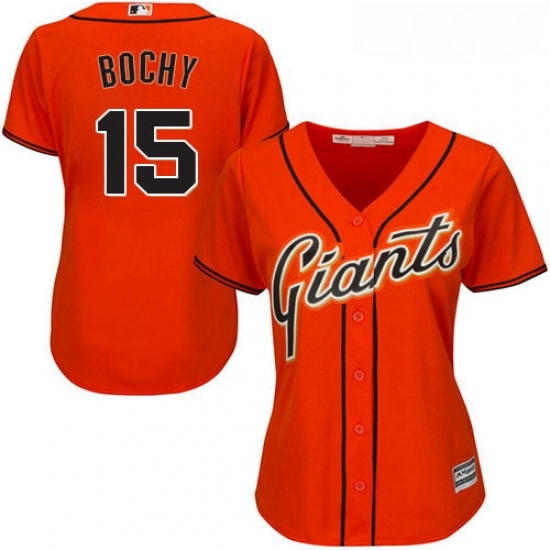 Womens Majestic San Francisco Giants 15 Bruce Bochy Replica Orange Alternate Cool Base MLB Jersey Womens Majestic San Francisco Giants 15 Bruce Bochy Replica Orange Alternate Cool Base MLB Jersey