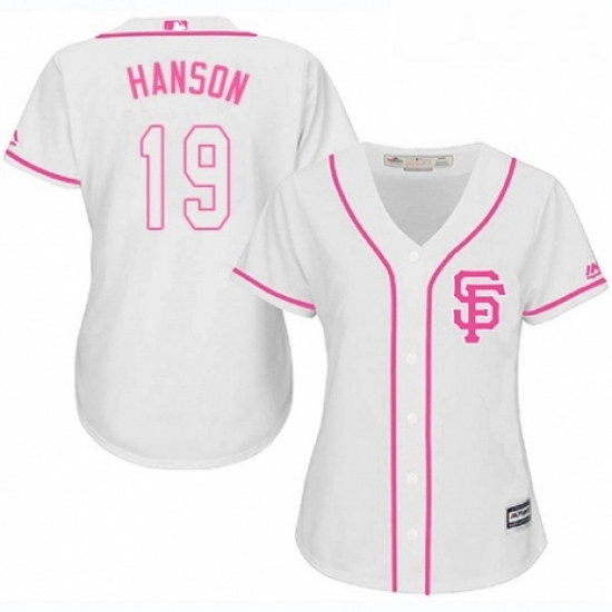 Womens Majestic San Francisco Giants 19 Alen Hanson Replica White Fashion Cool Base MLB Jersey Womens Majestic San Francisco Giants 19 Alen Hanson Replica White Fashion Cool Base MLB Jersey