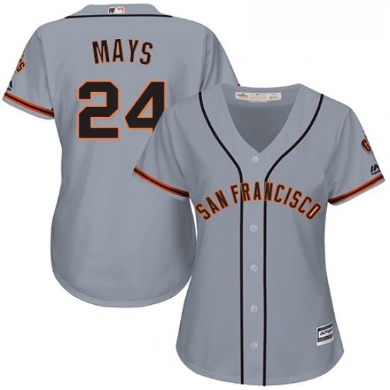 Womens Majestic San Francisco Giants 24 Willie Mays Replica Grey Road Cool Base MLB Jersey Womens Majestic San Francisco Giants 24 Willie Mays Replica Grey Road Cool Base MLB Jersey