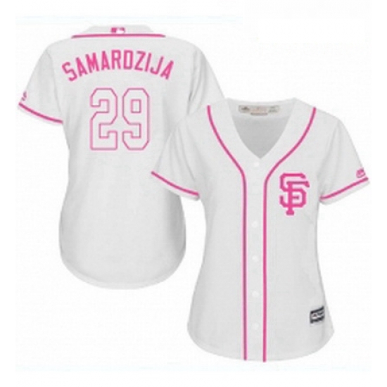 Womens Majestic San Francisco Giants 29 Jeff Samardzija Replica White Fashion Cool Base MLB Jersey Womens Majestic San Francisco Giants 29 Jeff Samardzija Replica White Fashion Cool Base MLB Jersey