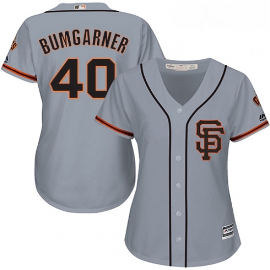Womens Majestic San Francisco Giants 40 Madison Bumgarner Replica Grey Road 2 Cool Base MLB Jersey Womens Majestic San Francisco Giants 40 Madison Bumgarner Replica Grey Road 2 Cool Base MLB Jersey