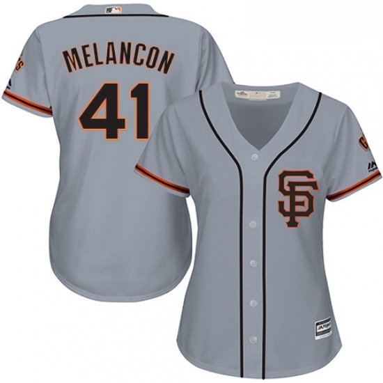 Womens Majestic San Francisco Giants 41 Mark Melancon Authentic Grey Road Cool Base MLB Jersey Womens Majestic San Francisco Giants 41 Mark Melancon Authentic Grey Road Cool Base MLB Jersey