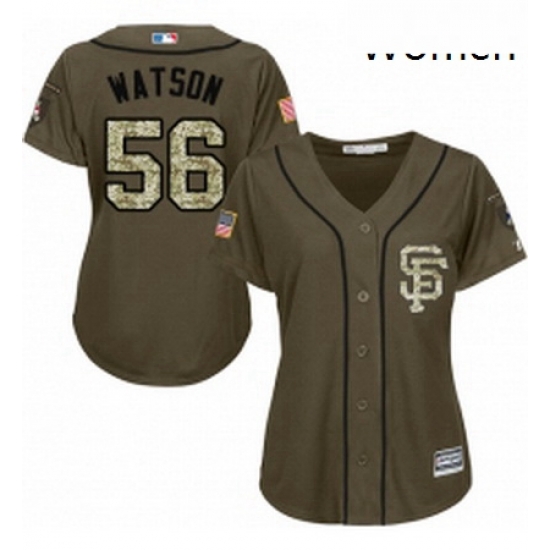 Womens Majestic San Francisco Giants 56 Tony Watson Replica Green Salute to Service MLB Jersey Womens Majestic San Francisco Giants 56 Tony Watson Replica Green Salute to Service MLB Jersey