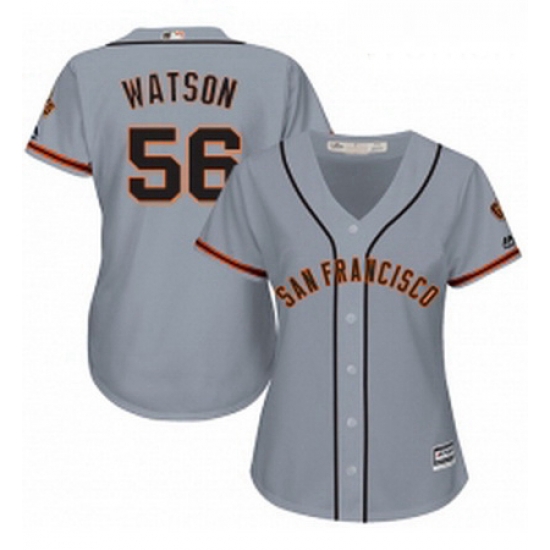 Womens Majestic San Francisco Giants 56 Tony Watson Replica Grey Road Cool Base MLB Jersey Womens Majestic San Francisco Giants 56 Tony Watson Replica Grey Road Cool Base MLB Jersey
