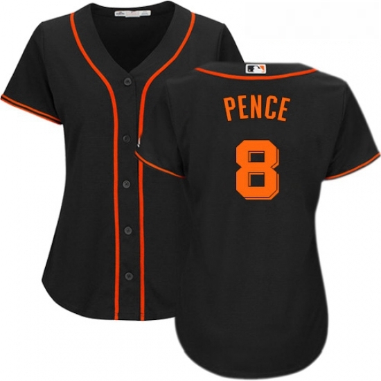 Womens Majestic San Francisco Giants 8 Hunter Pence Replica Black Alternate Cool Base MLB Jersey Womens Majestic San Francisco Giants 8 Hunter Pence Replica Black Alternate Cool Base MLB Jersey