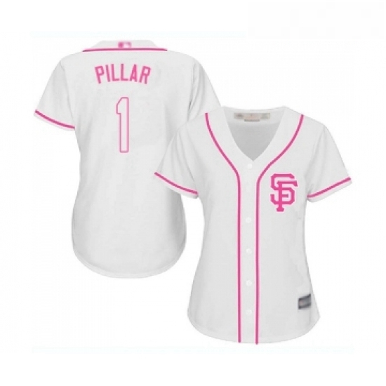 Womens San Francisco Giants 1 Kevin Pillar Replica White Fashion Cool Base Baseball Jersey 