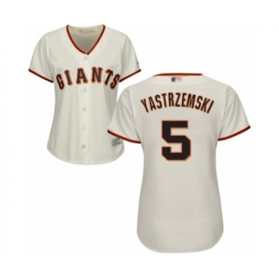 Women's San Francisco Giants #5 Mike Yastrzemski Authentic Cream Home Cool Base Baseball Player Jersey Women's San Francisco Giants #5 Mike Yastrzemski Authentic Cream Home Cool Base Baseball Player Jersey
