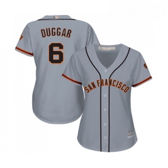 Womens San Francisco Giants 6 Steven Duggar Replica Grey Road Cool Base Baseball Jersey Womens San Francisco Giants 6 Steven Duggar Replica Grey Road Cool Base Baseball Jersey