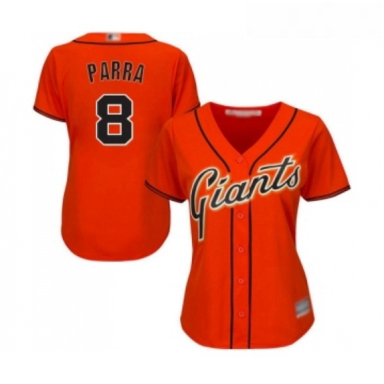 Womens San Francisco Giants 8 Gerardo Parra Replica Orange Alternate Cool Base Baseball Jersey Womens San Francisco Giants 8 Gerardo Parra Replica Orange Alternate Cool Base Baseball Jersey