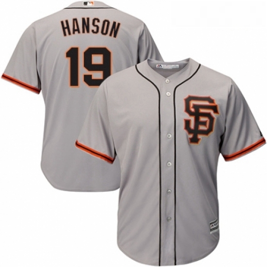 Youth Majestic San Francisco Giants 19 Alen Hanson Replica Grey Road 2 Cool Base MLB Jersey Youth Majestic San Francisco Giants 19 Alen Hanson Replica Grey Road 2 Cool Base MLB Jersey