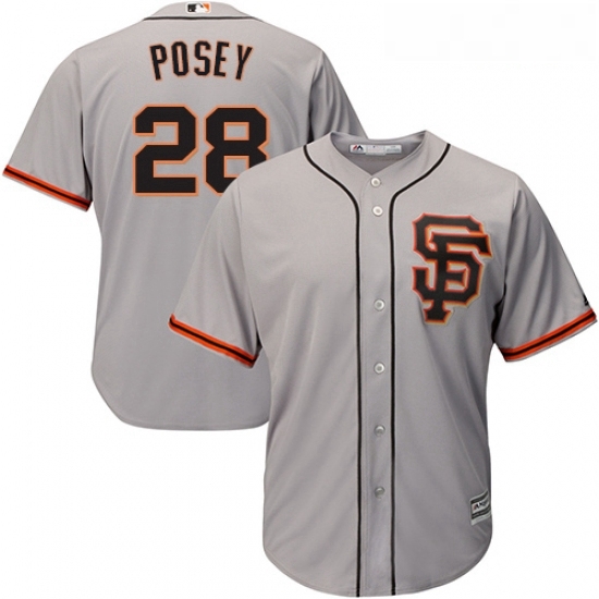 Youth Majestic San Francisco Giants 28 Buster Posey Replica Grey Road 2 Cool Base MLB Jersey Youth Majestic San Francisco Giants 28 Buster Posey Replica Grey Road 2 Cool Base MLB Jersey