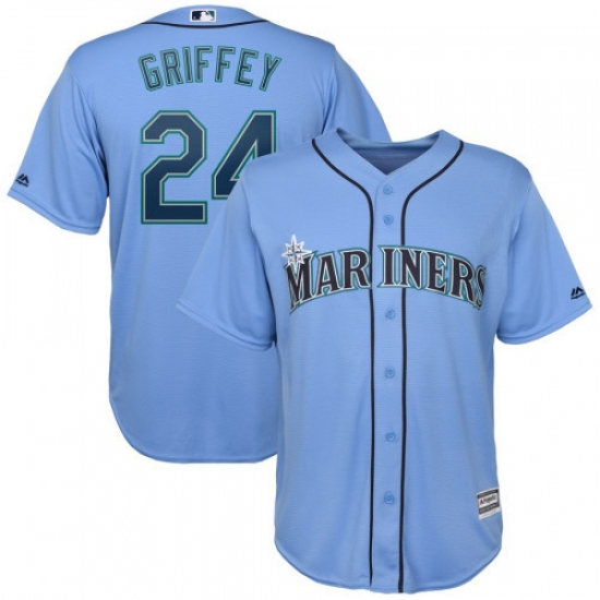 Men Nike Mariners 24 Ken Griffey Jr. Light Blue Cool Base Jersey Men Nike Mariners 24 Ken Griffey Jr. Light Blue Cool Base Jersey