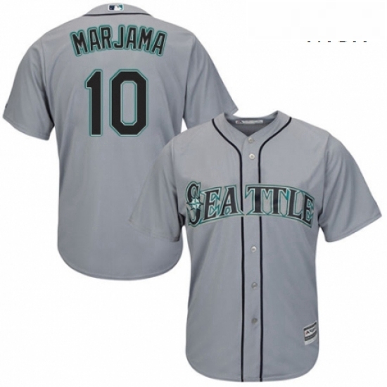 Mens Majestic Seattle Mariners 10 Mike Marjama Replica Grey Road Cool Base MLB Jersey Mens Majestic Seattle Mariners 10 Mike Marjama Replica Grey Road Cool Base MLB Jersey