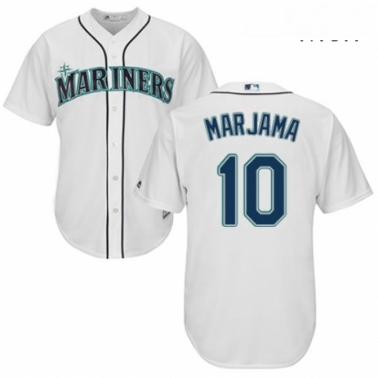 Mens Majestic Seattle Mariners 10 Mike Marjama Replica White Home Cool Base MLB Jersey Mens Majestic Seattle Mariners 10 Mike Marjama Replica White Home Cool Base MLB Jersey