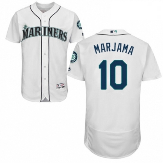 Mens Majestic Seattle Mariners 10 Mike Marjama White Home Flex Base Authentic Collection MLB Jersey Mens Majestic Seattle Mariners 10 Mike Marjama White Home Flex Base Authentic Collection MLB Jersey