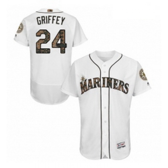 Mens Majestic Seattle Mariners 24 Ken Griffey Authentic White 2016 Memorial Day Fashion Flex Base MLB Jersey Mens Majestic Seattle Mariners 24 Ken Griffey Authentic White 2016 Memorial Day Fashion Flex Base MLB Jersey