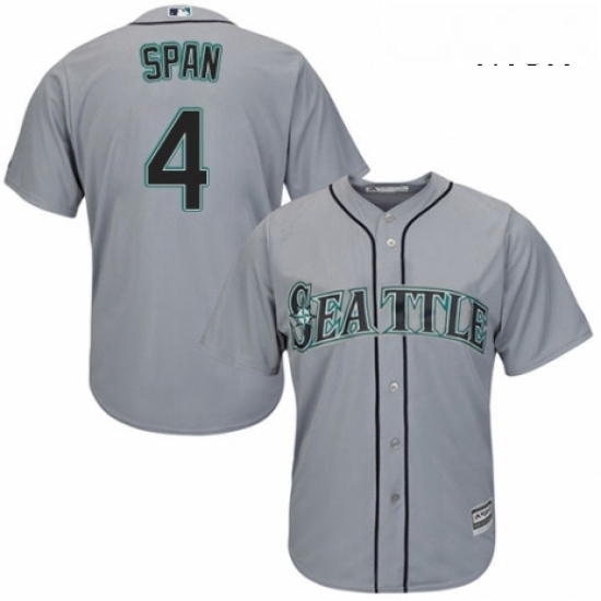 Mens Majestic Seattle Mariners 4 Denard Span Replica Grey Road Cool Base MLB Jersey Mens Majestic Seattle Mariners 4 Denard Span Replica Grey Road Cool Base MLB Jersey