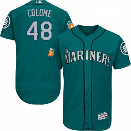 Mens Majestic Seattle Mariners 48 Alex Colome Teal Green Alternate Flex Base Authentic Collection MLB Jersey Mens Majestic Seattle Mariners 48 Alex Colome Teal Green Alternate Flex Base Authentic Collection MLB Jersey