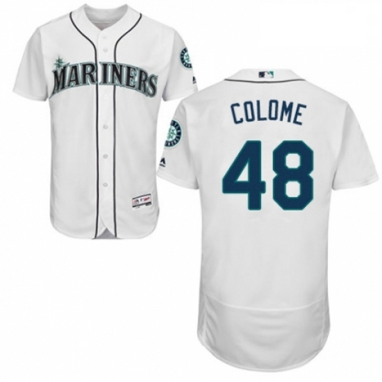 Mens Majestic Seattle Mariners 48 Alex Colome White Home Flex Base Authentic Collection MLB Jersey Mens Majestic Seattle Mariners 48 Alex Colome White Home Flex Base Authentic Collection MLB Jersey