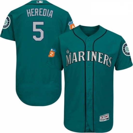 Mens Majestic Seattle Mariners 5 Guillermo Heredia Teal Green Alternate Flex Base Authentic Collection MLB Jersey Mens Majestic Seattle Mariners 5 Guillermo Heredia Teal Green Alternate Flex Base Authentic Collection MLB Jersey