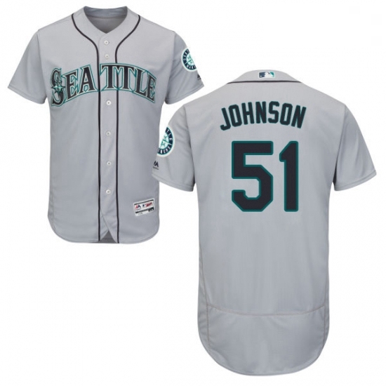 Mens Majestic Seattle Mariners 51 Randy Johnson Grey Road Flex Base Authentic Collection MLB Jersey Mens Majestic Seattle Mariners 51 Randy Johnson Grey Road Flex Base Authentic Collection MLB Jersey