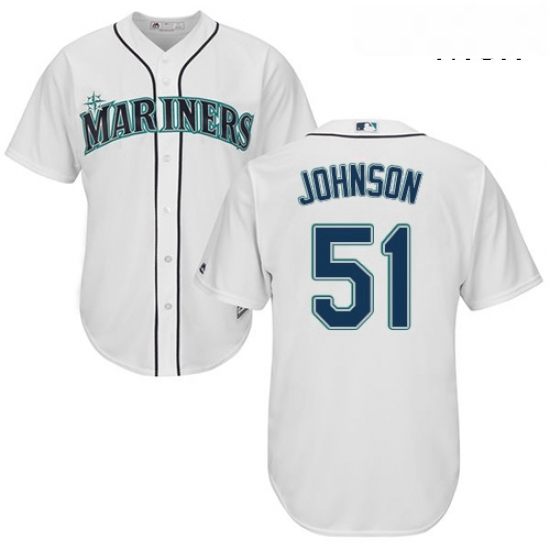 Mens Majestic Seattle Mariners 51 Randy Johnson Replica White Home Cool Base MLB Jersey Mens Majestic Seattle Mariners 51 Randy Johnson Replica White Home Cool Base MLB Jersey