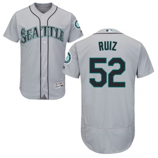 Mens Majestic Seattle Mariners 52 Carlos Ruiz Grey Flexbase Authentic Collection MLB Jersey Mens Majestic Seattle Mariners 52 Carlos Ruiz Grey Flexbase Authentic Collection MLB Jersey