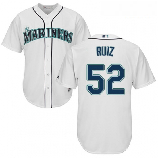 Mens Majestic Seattle Mariners 52 Carlos Ruiz Replica White Home Cool Base MLB Jersey Mens Majestic Seattle Mariners 52 Carlos Ruiz Replica White Home Cool Base MLB Jersey