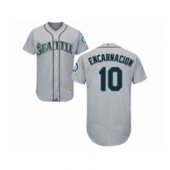 Mens Seattle Mariners 10 Edwin Encarnacion Grey Road Flex Base Authentic Collection Baseball Jersey Mens Seattle Mariners 10 Edwin Encarnacion Grey Road Flex Base Authentic Collection Baseball Jersey