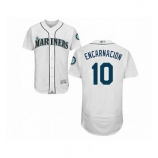 Mens Seattle Mariners 10 Edwin Encarnacion White Home Flex Base Authentic Collection Baseball Jersey Mens Seattle Mariners 10 Edwin Encarnacion White Home Flex Base Authentic Collection Baseball Jersey
