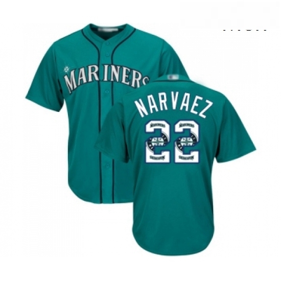 Mens Seattle Mariners 22 Omar Narvaez Authentic Teal Green Team Logo Fashion Cool Base Baseball Jersey Mens Seattle Mariners 22 Omar Narvaez Authentic Teal Green Team Logo Fashion Cool Base Baseball Jersey