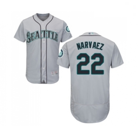 Mens Seattle Mariners 22 Omar Narvaez Grey Road Flex Base Authentic Collection Baseball Jersey Mens Seattle Mariners 22 Omar Narvaez Grey Road Flex Base Authentic Collection Baseball Jersey