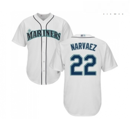 Mens Seattle Mariners 22 Omar Narvaez Replica White Home Cool Base Baseball Jersey Mens Seattle Mariners 22 Omar Narvaez Replica White Home Cool Base Baseball Jersey