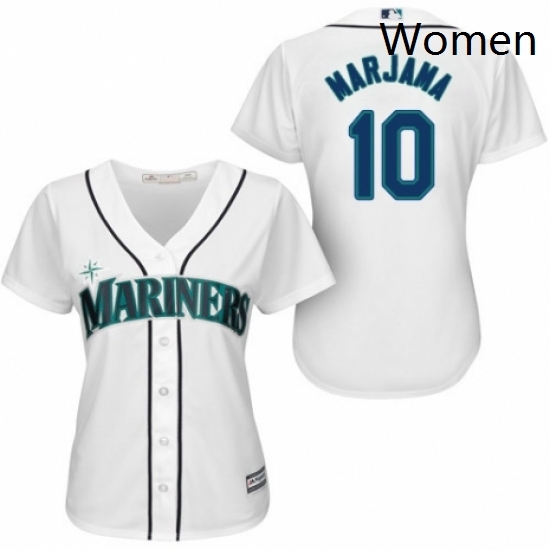 Womens Majestic Seattle Mariners 10 Mike Marjama Replica White Home Cool Base MLB Jersey Womens Majestic Seattle Mariners 10 Mike Marjama Replica White Home Cool Base MLB Jersey