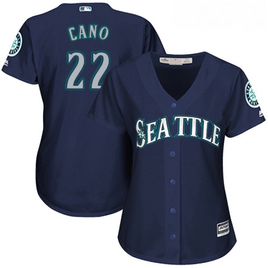 Womens Majestic Seattle Mariners 22 Robinson Cano Replica Navy Blue Alternate 2 Cool Base MLB Jersey Womens Majestic Seattle Mariners 22 Robinson Cano Replica Navy Blue Alternate 2 Cool Base MLB Jersey