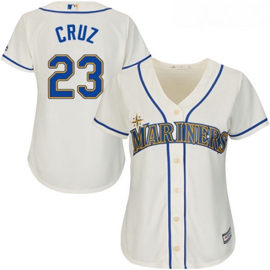 Womens Majestic Seattle Mariners 23 Nelson Cruz Authentic Cream Alternate Cool Base MLB Jersey Womens Majestic Seattle Mariners 23 Nelson Cruz Authentic Cream Alternate Cool Base MLB Jersey