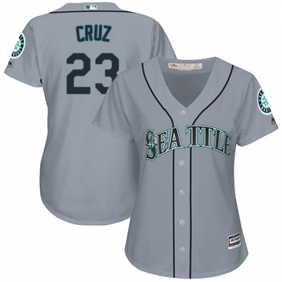 Womens Majestic Seattle Mariners 23 Nelson Cruz Authentic Grey Road Cool Base MLB Jersey Womens Majestic Seattle Mariners 23 Nelson Cruz Authentic Grey Road Cool Base MLB Jersey