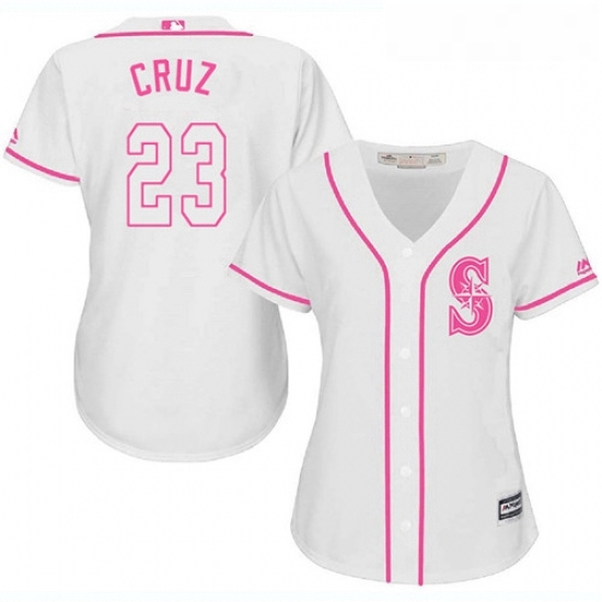 Womens Majestic Seattle Mariners 23 Nelson Cruz Authentic White Fashion Cool Base MLB Jersey Womens Majestic Seattle Mariners 23 Nelson Cruz Authentic White Fashion Cool Base MLB Jersey