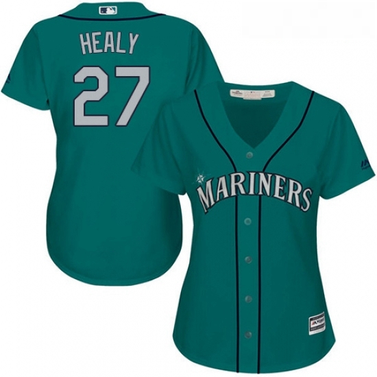 Womens Majestic Seattle Mariners 27 Ryon Healy Authentic Teal Green Alternate Cool Base MLB Jersey Womens Majestic Seattle Mariners 27 Ryon Healy Authentic Teal Green Alternate Cool Base MLB Jersey