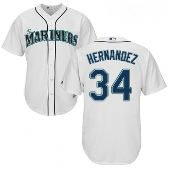 Womens Majestic Seattle Mariners 34 Felix Hernandez Replica White Home Cool Base MLB Jersey Womens Majestic Seattle Mariners 34 Felix Hernandez Replica White Home Cool Base MLB Jersey