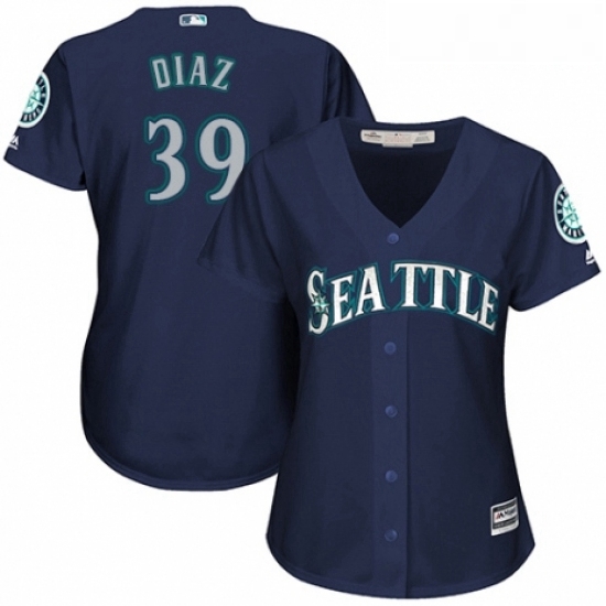 Womens Majestic Seattle Mariners 39 Edwin Diaz Authentic Navy Blue Alternate 2 Cool Base MLB Jersey Womens Majestic Seattle Mariners 39 Edwin Diaz Authentic Navy Blue Alternate 2 Cool Base MLB Jersey