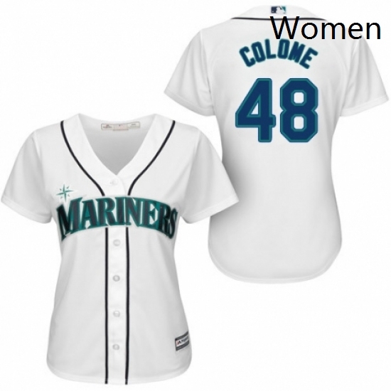 Womens Majestic Seattle Mariners 48 Alex Colome Authentic White Home Cool Base MLB Jersey Womens Majestic Seattle Mariners 48 Alex Colome Authentic White Home Cool Base MLB Jersey
