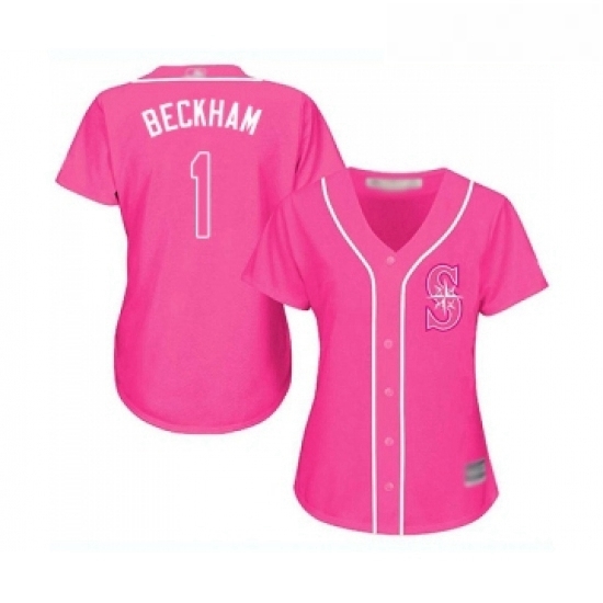 Womens Seattle Mariners 1 Tim Beckham Replica Pink Fashion Cool Base Baseball Jersey Womens Seattle Mariners 1 Tim Beckham Replica Pink Fashion Cool Base Baseball Jersey