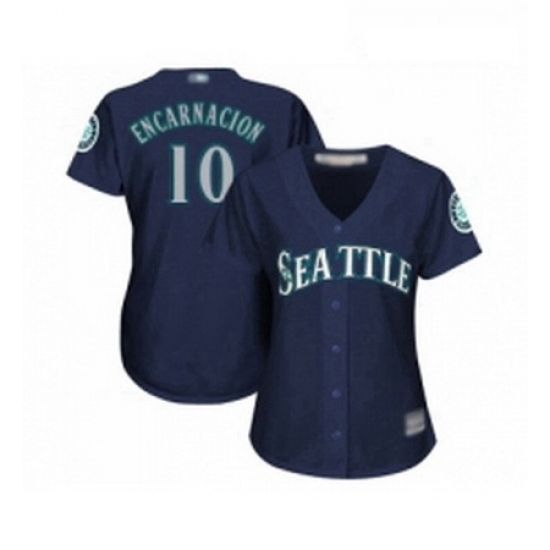 Womens Seattle Mariners 10 Edwin Encarnacion Replica Navy Blue Alternate 2 Cool Base Baseball Jersey Womens Seattle Mariners 10 Edwin Encarnacion Replica Navy Blue Alternate 2 Cool Base Baseball Jersey