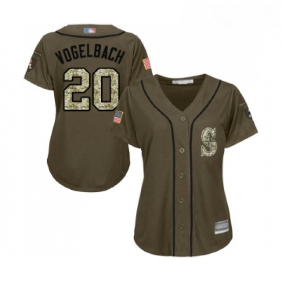Womens Seattle Mariners 20 Dan Vogelbach Authentic Green Salute to Service Baseball Jersey Womens Seattle Mariners 20 Dan Vogelbach Authentic Green Salute to Service Baseball Jersey