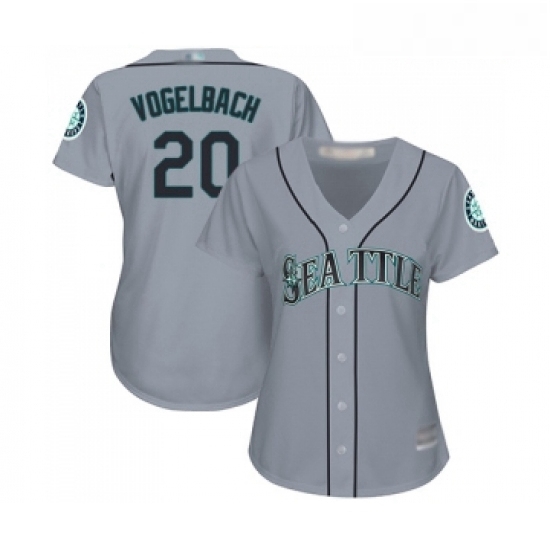 Womens Seattle Mariners 20 Dan Vogelbach Replica Grey Road Cool Base Baseball Jersey Womens Seattle Mariners 20 Dan Vogelbach Replica Grey Road Cool Base Baseball Jersey