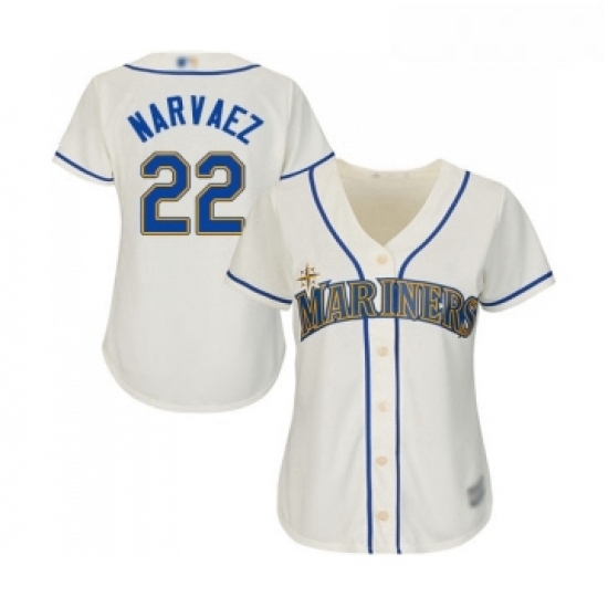Womens Seattle Mariners 22 Omar Narvaez Replica Cream Alternate Cool Base Baseball Jersey Womens Seattle Mariners 22 Omar Narvaez Replica Cream Alternate Cool Base Baseball Jersey