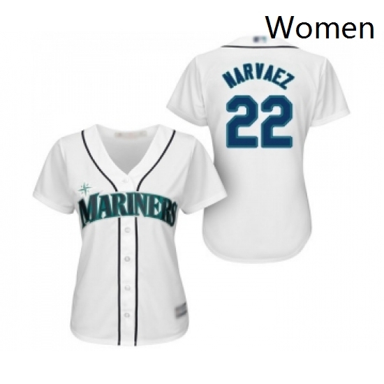 Womens Seattle Mariners 22 Omar Narvaez Replica White Home Cool Base Baseball Jersey Womens Seattle Mariners 22 Omar Narvaez Replica White Home Cool Base Baseball Jersey