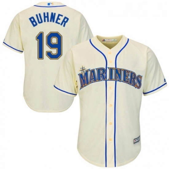 Youth Majestic Seattle Mariners 19 Jay Buhner Replica Cream Alternate Cool Base MLB Jersey Youth Majestic Seattle Mariners 19 Jay Buhner Replica Cream Alternate Cool Base MLB Jersey