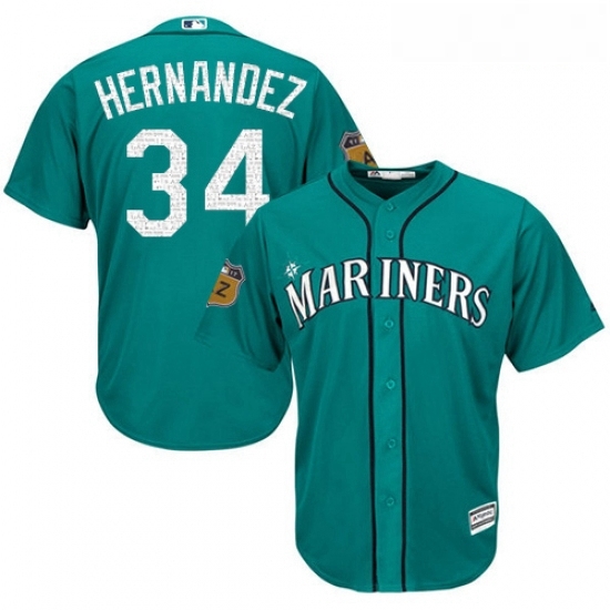 Youth Majestic Seattle Mariners 34 Felix Hernandez Authentic Aqua 2017 Spring Training Cool Base MLB Jersey Youth Majestic Seattle Mariners 34 Felix Hernandez Authentic Aqua 2017 Spring Training Cool Base MLB Jersey